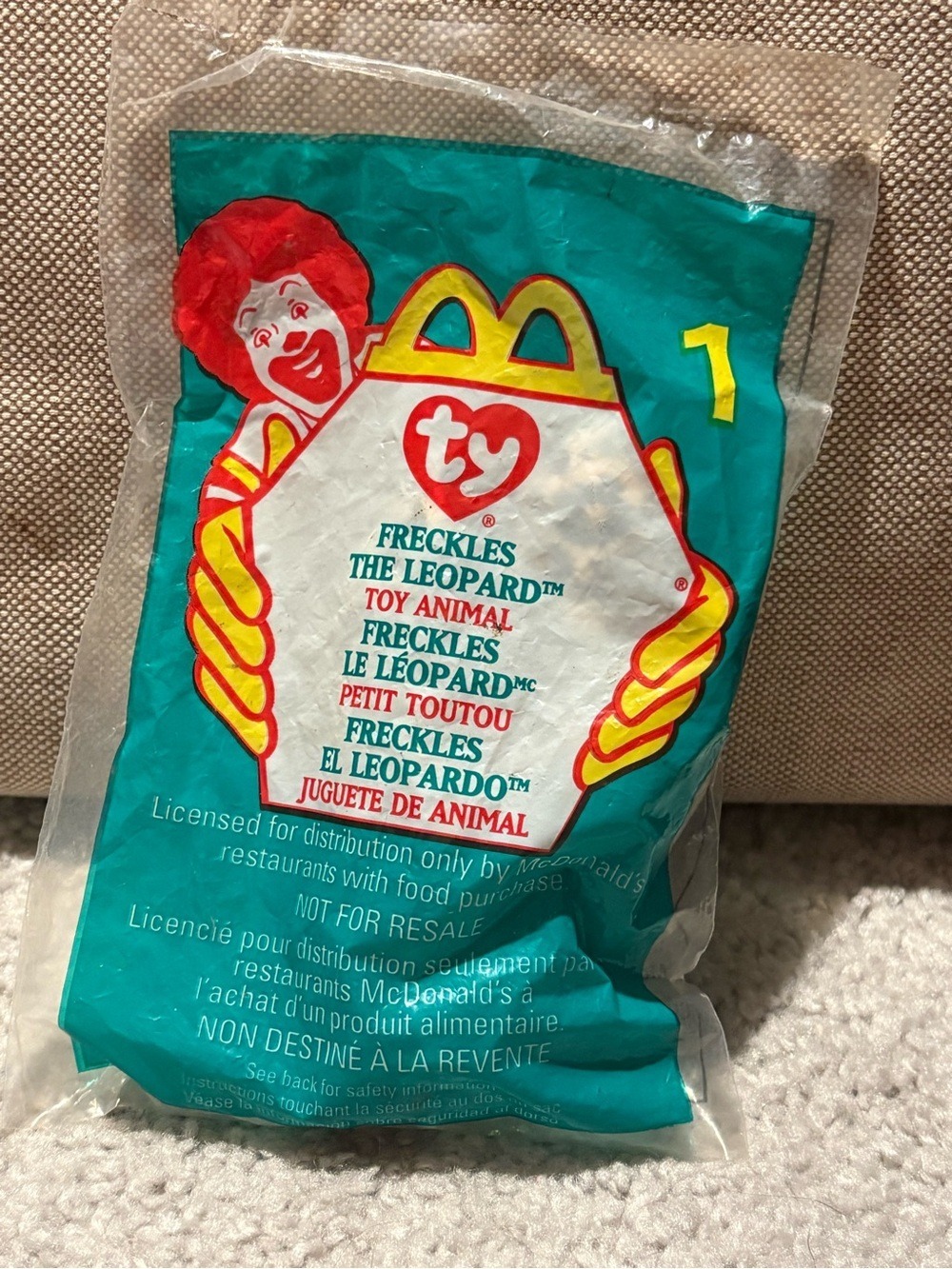 Vintage 1999 McDonald’s TY Freckles the Leopard Teenie Beanie Baby #1 – NEW SEAL